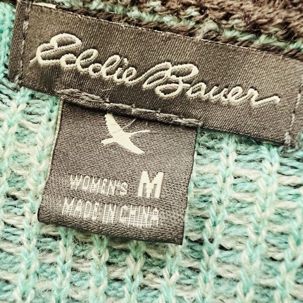 Eddie Bauer Turquoise and Gray Aztec Patterned Cardigan Sweater. Size M. EUC. - Picture 8 of 9